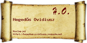 Hegedűs Ovidiusz névjegykártya